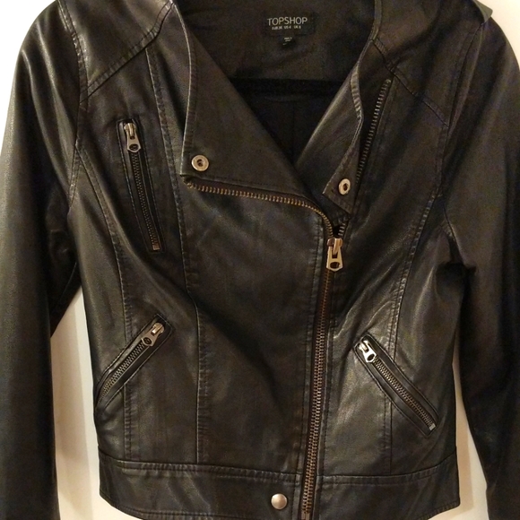 Topshop🖤 faux leather jacket - Picture 5 of 6